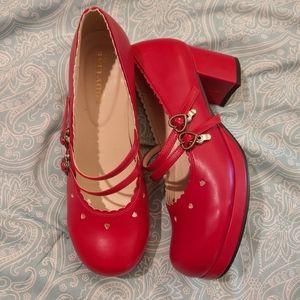 Red heart Lolita heels bodyline japan